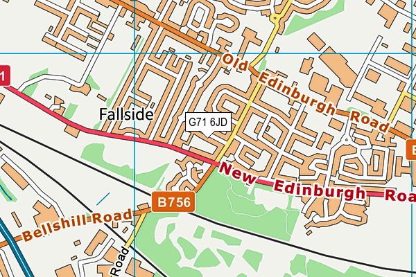 G71 6JD map - OS VectorMap District (Ordnance Survey)