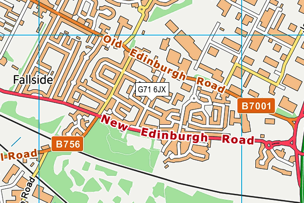 G71 6JX map - OS VectorMap District (Ordnance Survey)