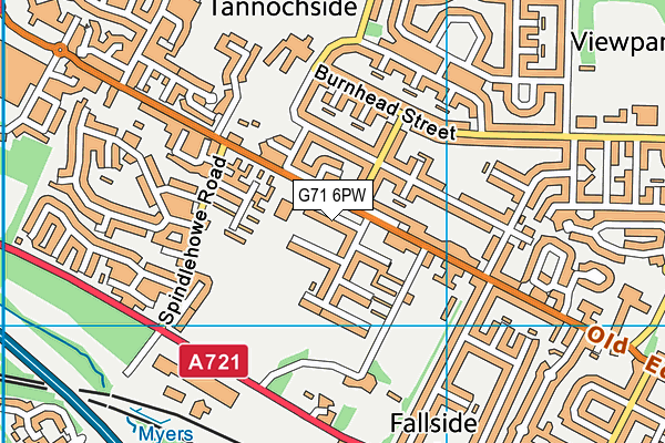 G71 6PW map - OS VectorMap District (Ordnance Survey)