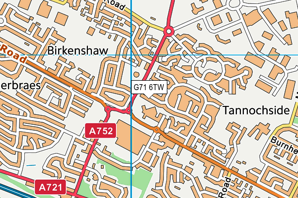 G71 6TW map - OS VectorMap District (Ordnance Survey)