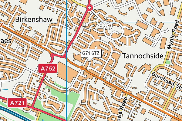 G71 6TZ map - OS VectorMap District (Ordnance Survey)