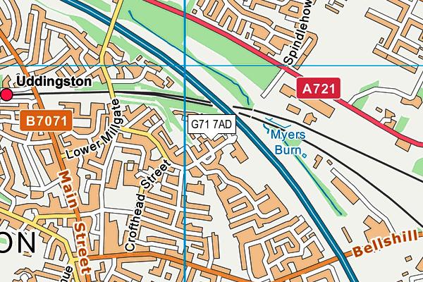 G71 7AD map - OS VectorMap District (Ordnance Survey)