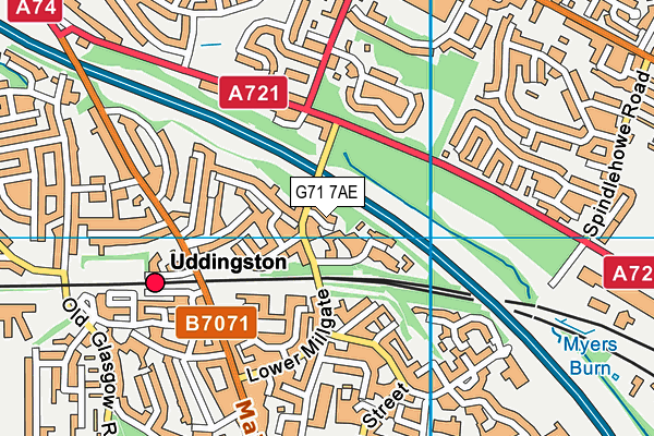 G71 7AE map - OS VectorMap District (Ordnance Survey)