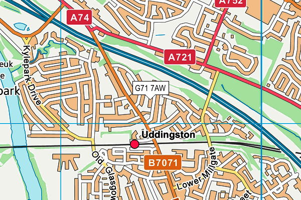 G71 7AW map - OS VectorMap District (Ordnance Survey)