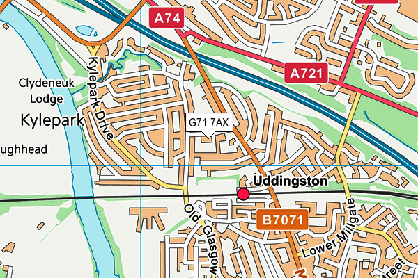 G71 7AX map - OS VectorMap District (Ordnance Survey)