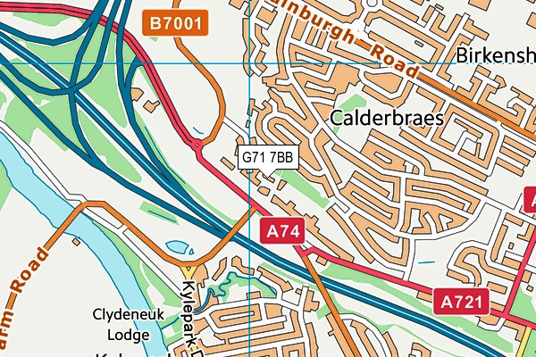 G71 7BB map - OS VectorMap District (Ordnance Survey)