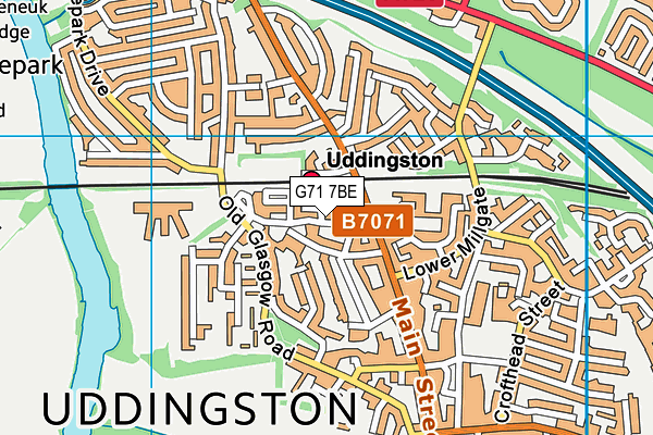 G71 7BE map - OS VectorMap District (Ordnance Survey)