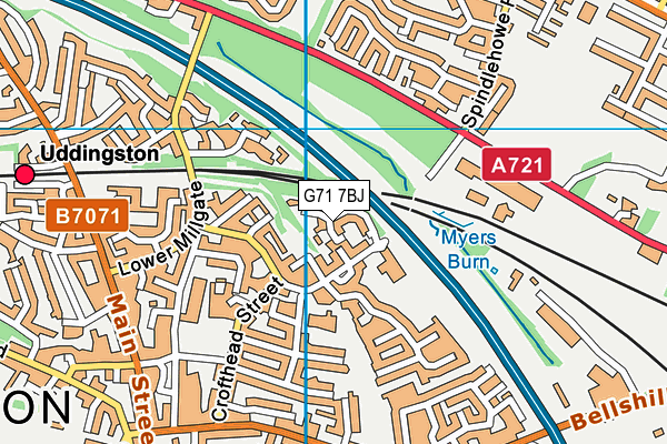 G71 7BJ map - OS VectorMap District (Ordnance Survey)