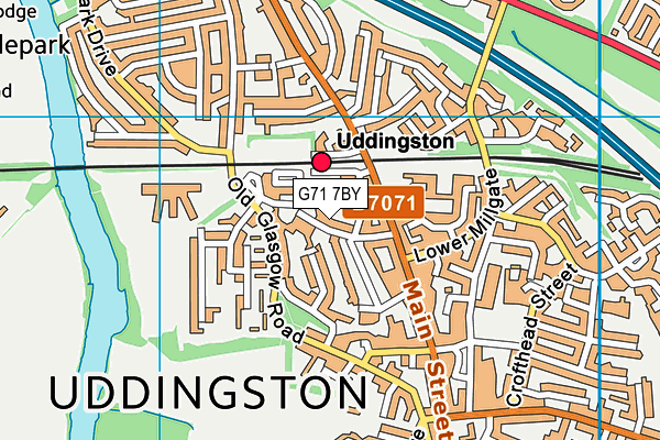 G71 7BY map - OS VectorMap District (Ordnance Survey)