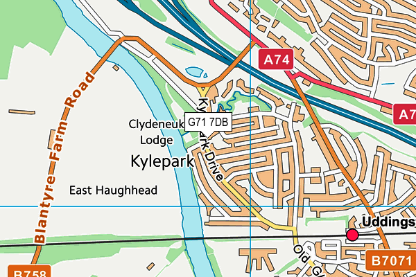 G71 7DB map - OS VectorMap District (Ordnance Survey)