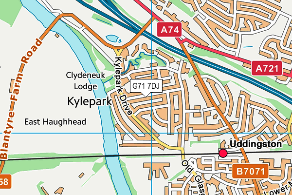 G71 7DJ map - OS VectorMap District (Ordnance Survey)