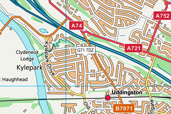 G71 7DZ map - OS VectorMap District (Ordnance Survey)