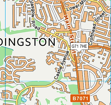 G71 7HE map - OS VectorMap District (Ordnance Survey)