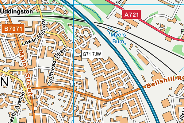 G71 7JW map - OS VectorMap District (Ordnance Survey)