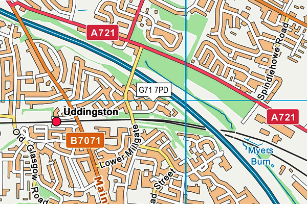 G71 7PD map - OS VectorMap District (Ordnance Survey)