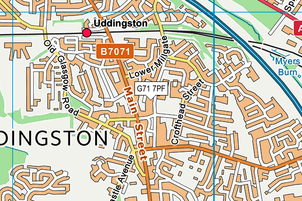 G71 7PF map - OS VectorMap District (Ordnance Survey)