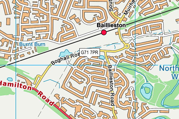 G71 7PR map - OS VectorMap District (Ordnance Survey)