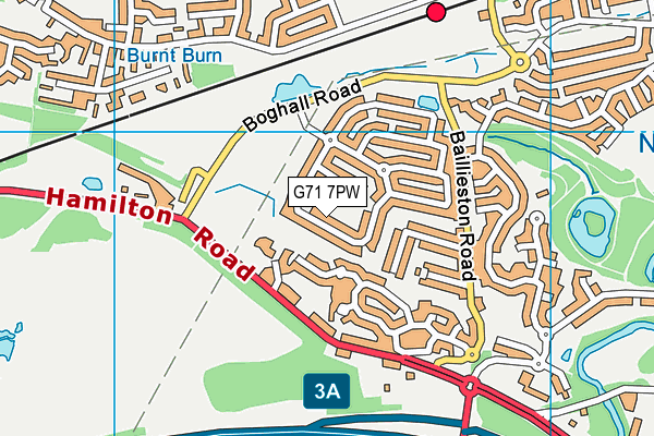 G71 7PW map - OS VectorMap District (Ordnance Survey)