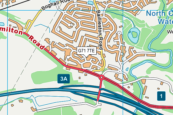 G71 7TE map - OS VectorMap District (Ordnance Survey)