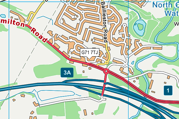 G71 7TJ map - OS VectorMap District (Ordnance Survey)