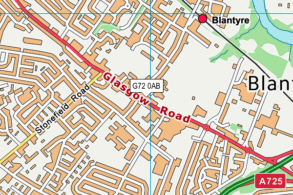 G72 0AB map - OS VectorMap District (Ordnance Survey)