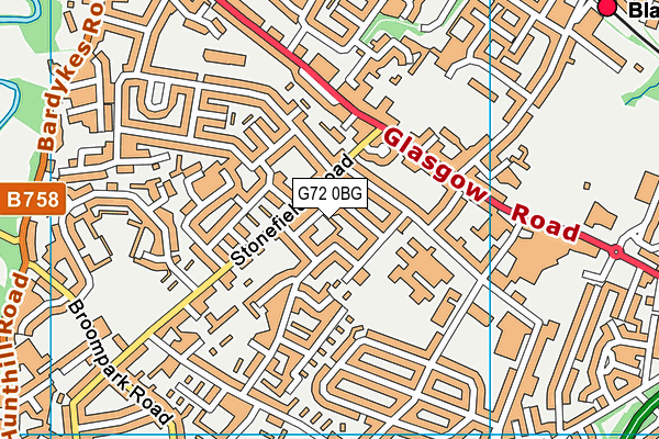 G72 0BG map - OS VectorMap District (Ordnance Survey)
