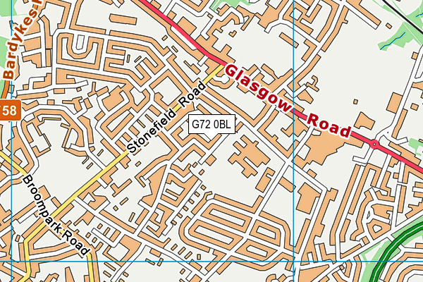 G72 0BL map - OS VectorMap District (Ordnance Survey)