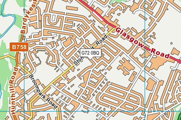 G72 0BQ map - OS VectorMap District (Ordnance Survey)