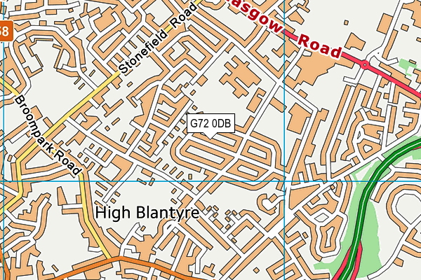 G72 0DB map - OS VectorMap District (Ordnance Survey)