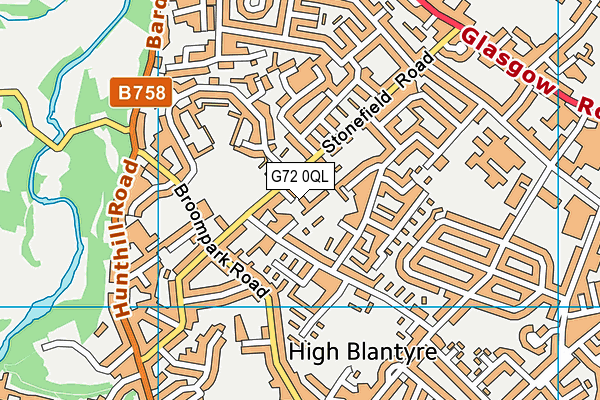 G72 0QL map - OS VectorMap District (Ordnance Survey)