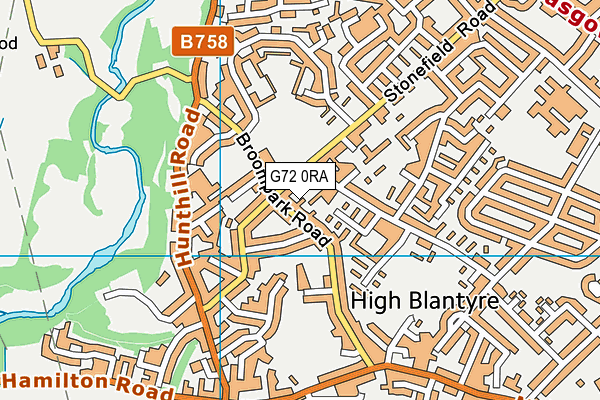G72 0RA map - OS VectorMap District (Ordnance Survey)