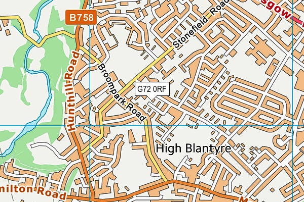 G72 0RF map - OS VectorMap District (Ordnance Survey)