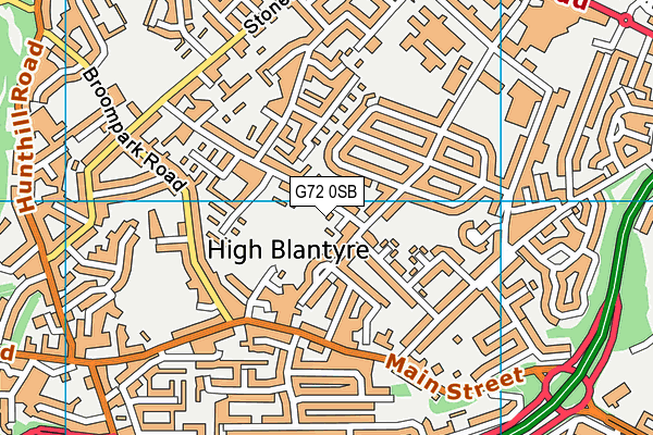 G72 0SB map - OS VectorMap District (Ordnance Survey)