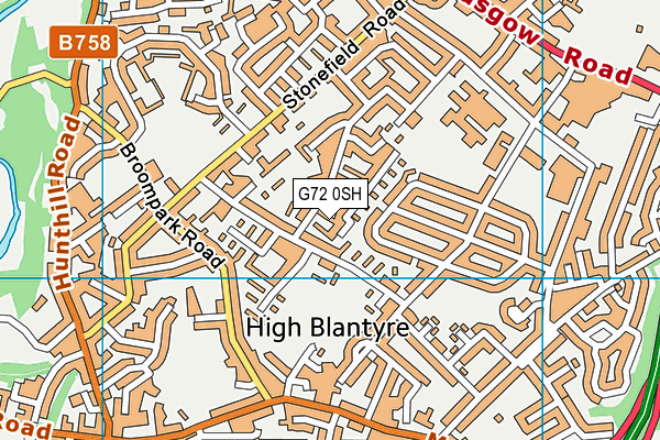 G72 0SH map - OS VectorMap District (Ordnance Survey)