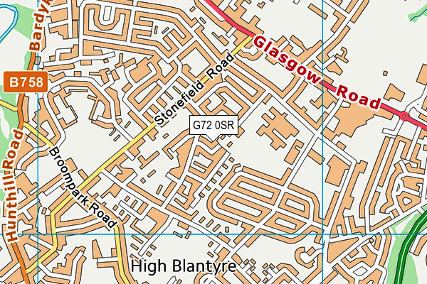 G72 0SR map - OS VectorMap District (Ordnance Survey)