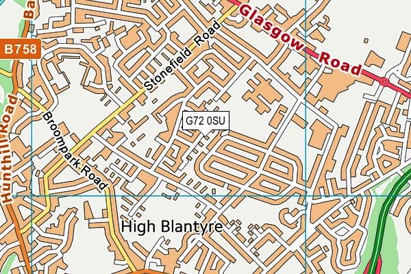G72 0SU map - OS VectorMap District (Ordnance Survey)