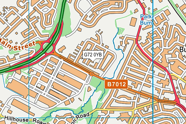 G72 0YB map - OS VectorMap District (Ordnance Survey)