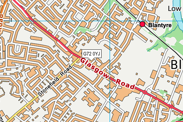 G72 0YJ map - OS VectorMap District (Ordnance Survey)