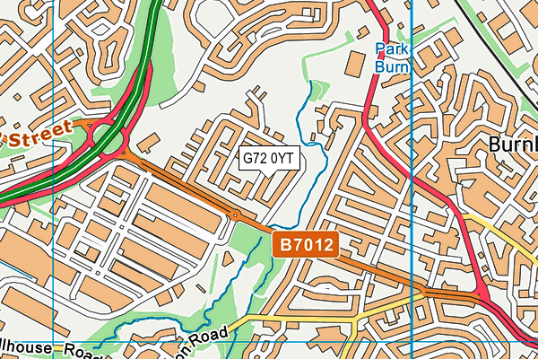 G72 0YT map - OS VectorMap District (Ordnance Survey)