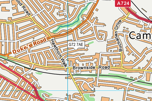 G72 7AE map - OS VectorMap District (Ordnance Survey)