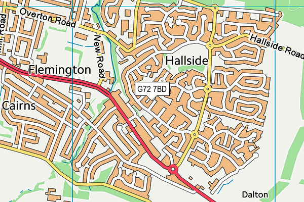 G72 7BD map - OS VectorMap District (Ordnance Survey)