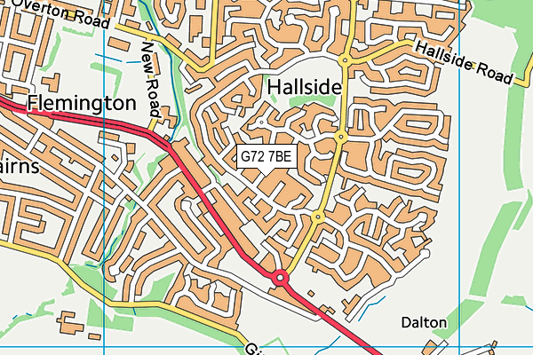 G72 7BE map - OS VectorMap District (Ordnance Survey)