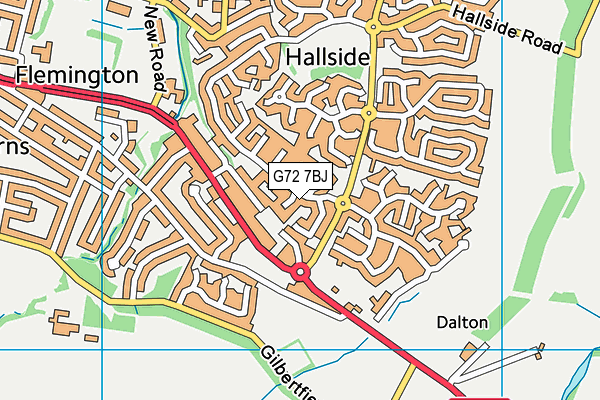 G72 7BJ map - OS VectorMap District (Ordnance Survey)