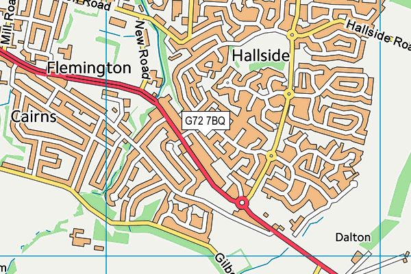 G72 7BQ map - OS VectorMap District (Ordnance Survey)