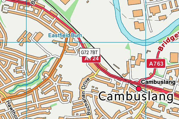 G72 7BT map - OS VectorMap District (Ordnance Survey)