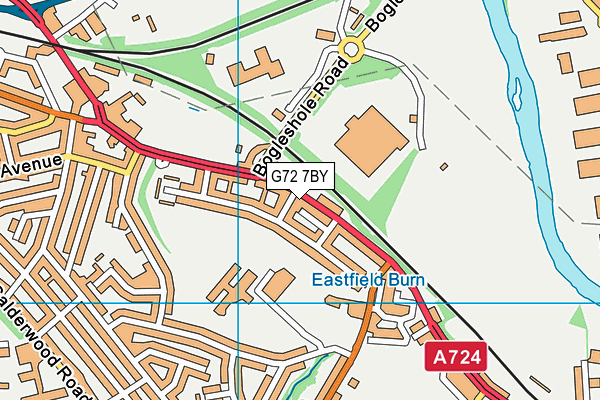 G72 7BY map - OS VectorMap District (Ordnance Survey)