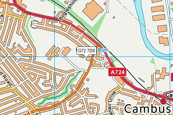 G72 7DS map - OS VectorMap District (Ordnance Survey)
