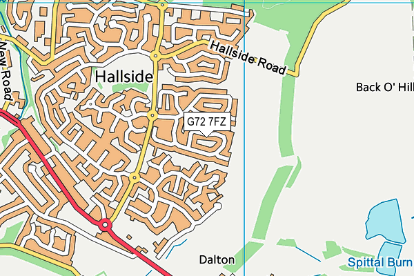 G72 7FZ map - OS VectorMap District (Ordnance Survey)