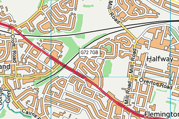 G72 7GB map - OS VectorMap District (Ordnance Survey)