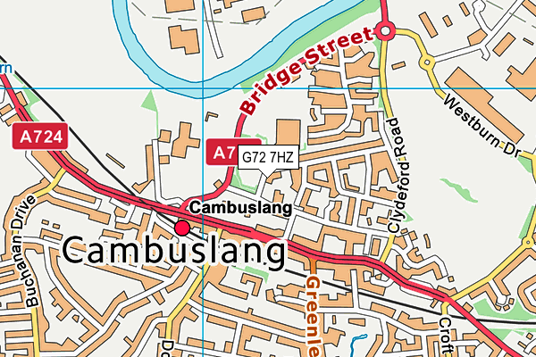 G72 7HZ map - OS VectorMap District (Ordnance Survey)